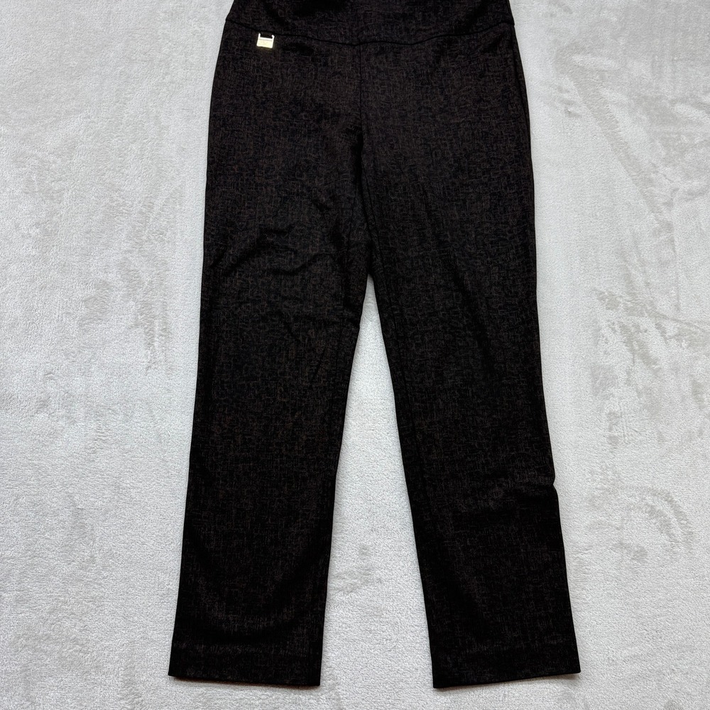 Lisette L Montreal‎ Pants Women's 6 Pull On Brown Black Textured Style Trousers